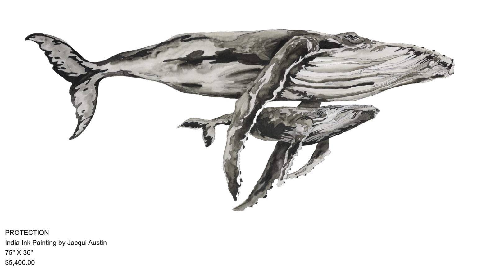 PROTECTION, india ink painting by Jacqui Austin